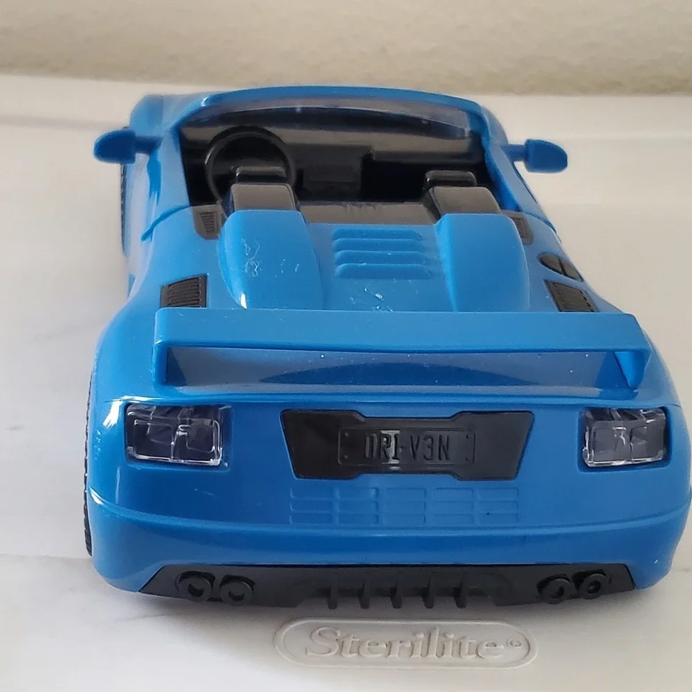 Driven by Battat Blue Convertible Sports Car Toy Vehicle DRI-V3N License Plate
